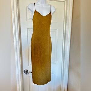 Zara Long Slip Dress, Excellent Condition, Size Small, Khaki Color with texture
